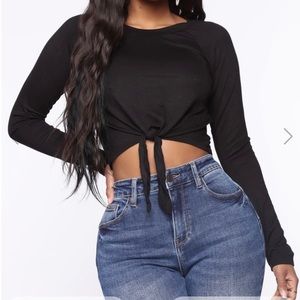 Black long sleeve top